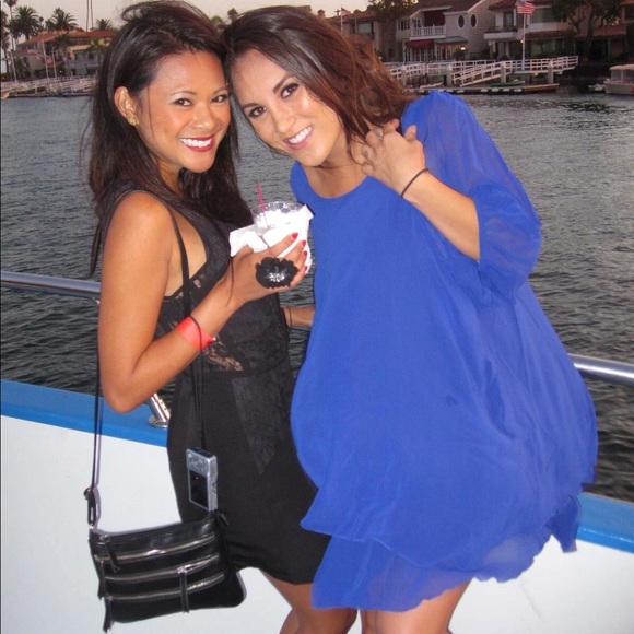 LF _ Millau Blue Chiffon Dress - Picture 1 of 4